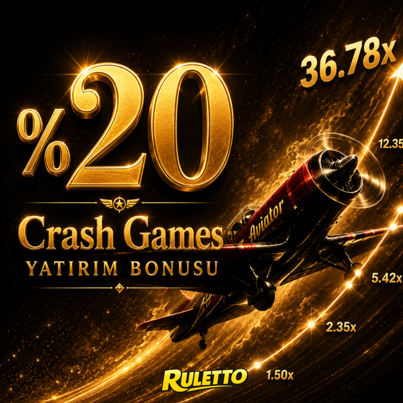 Ruletto yüzde 20 crash games yatırım bonusu görseli