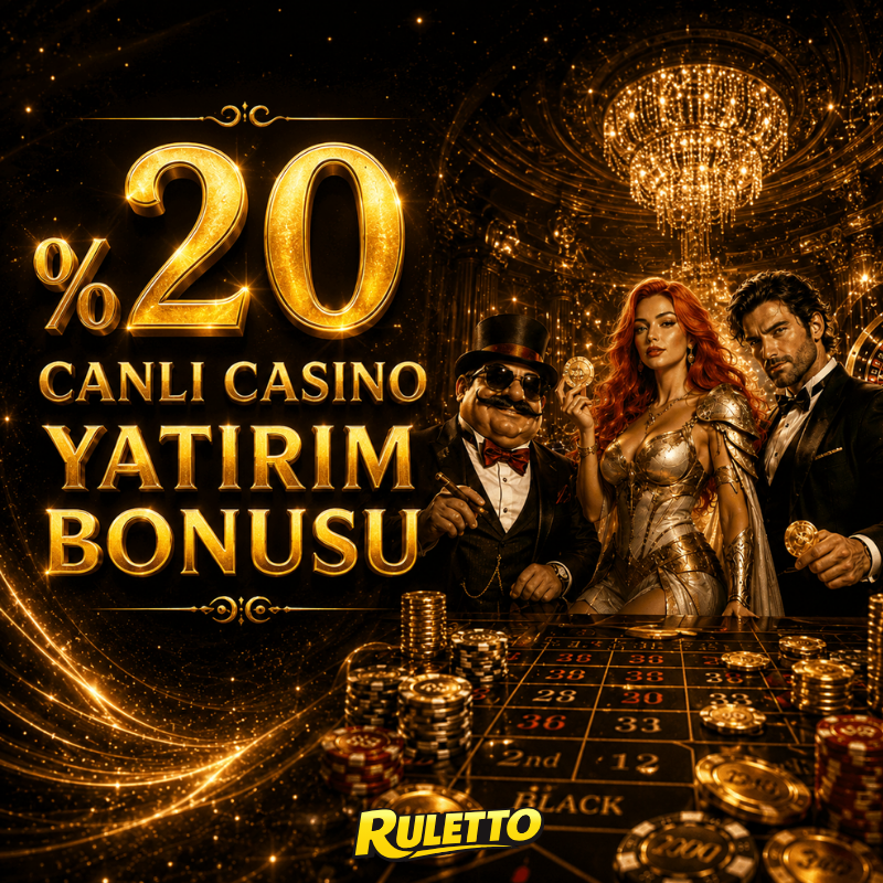 Ruletto yüzde 20 canlı casino yatırım bonusu görseli
